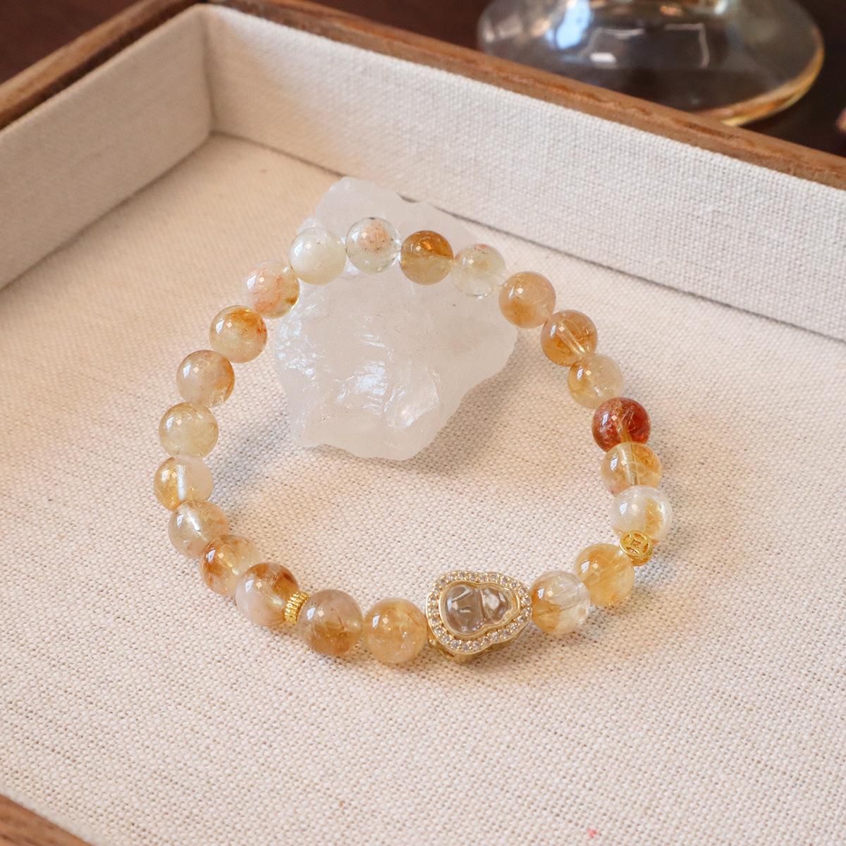 

New Chinese Citrine Beaded Bracelet Strawberry Crystal Bracelet Bangles Women Fashion Jewelry accessories Gift