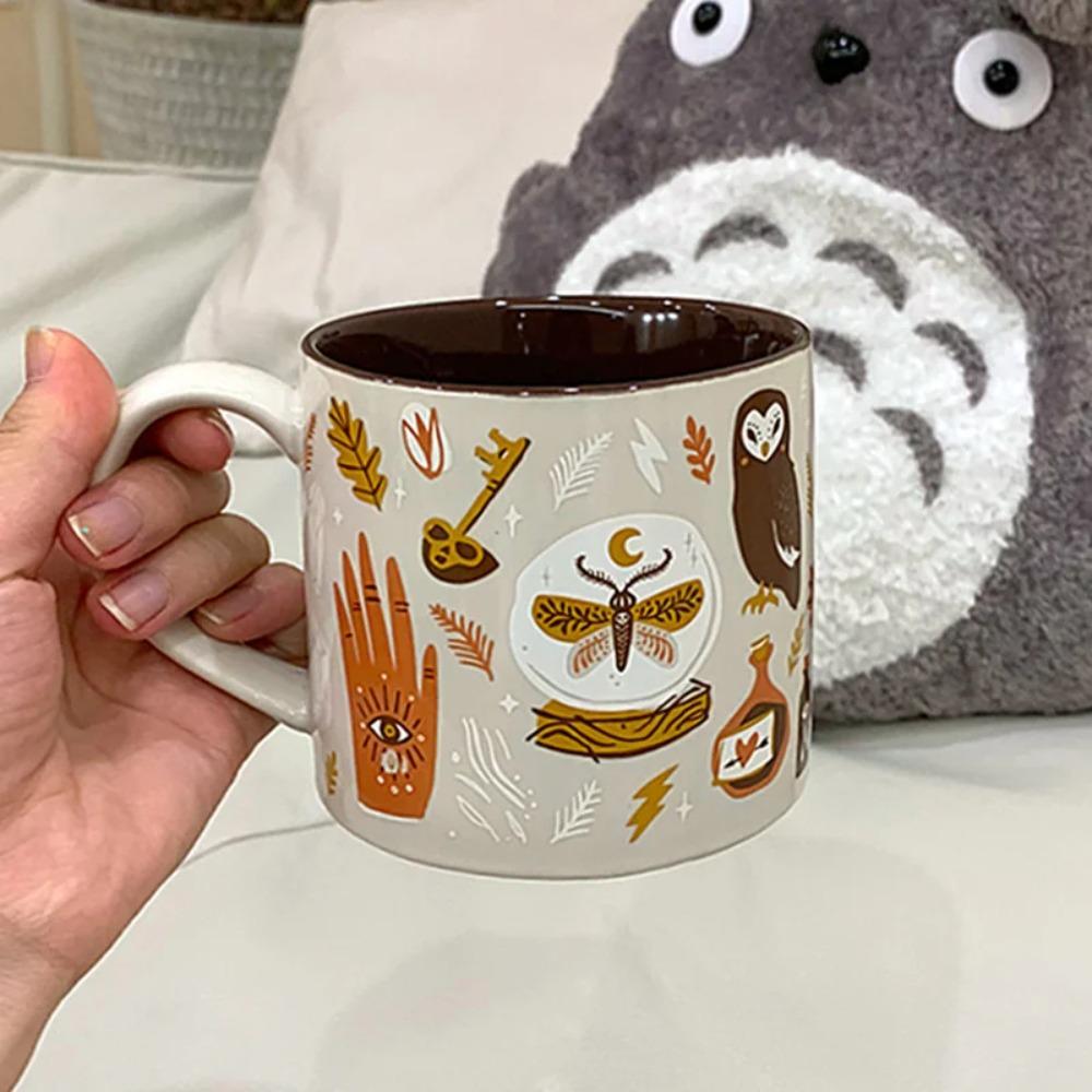 

Cute Graffiti Magic Cat Mark Ceramic Cup 301-400ml коричневий