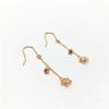 Purple Gold Mori Hollow Flower Earrings Bead Gold Plated Rose Gold Long Earrings