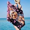 Cherry Blossom Yorkie Beach Towel, Super Soft Microfiber, Gift for Her/Him, Birthday, for Pool, Beach, Travel, Home Decor Fan Gifts