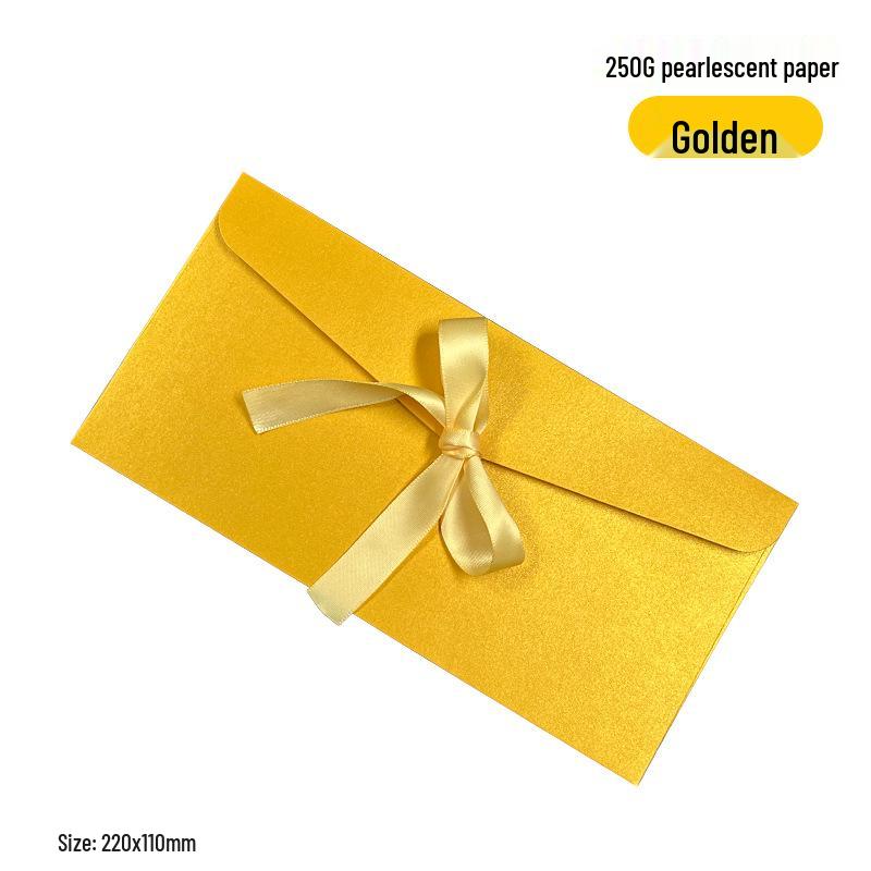 Ruban nacré Nœud Enveloppe Cadeau & Invitation avec Impression de Logo Personnalisé