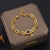 Stainless Steel Fashion Link Chain Bangle Bracelet for Women Exquisite Gold Bracelet Jewelry Girl Gift