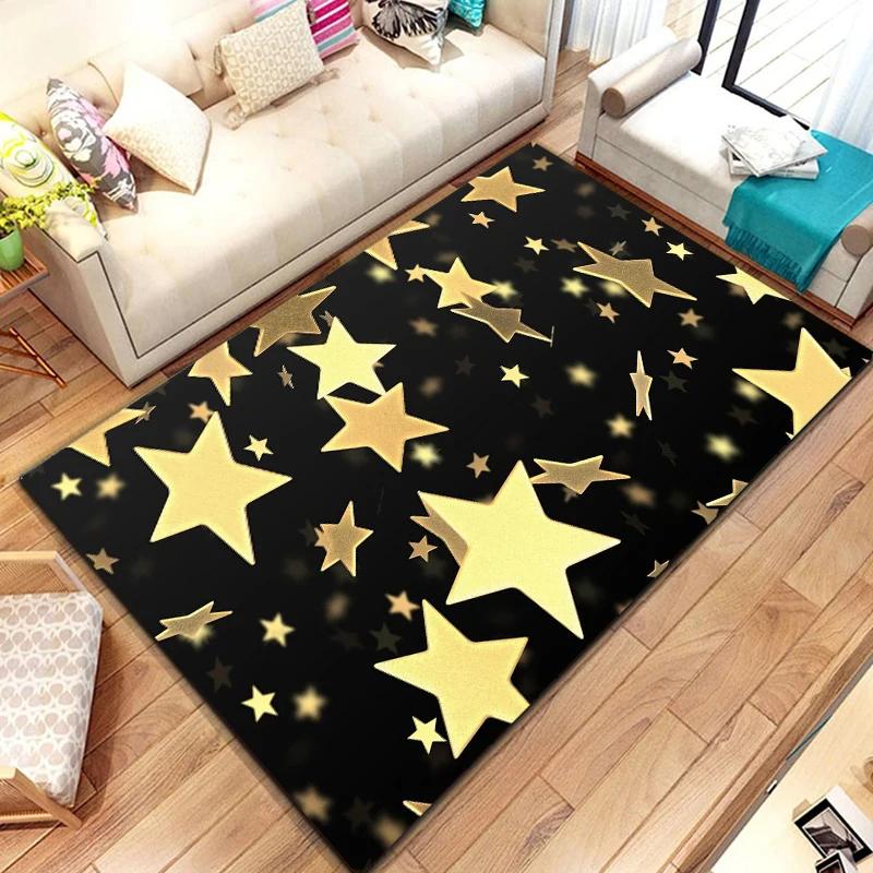 Five-pointed Star Carpet Pentagon Geometric Rug for Bedroom Dinning Dorm Living Room Home Decorative Doormat Non-slip Floor Mat