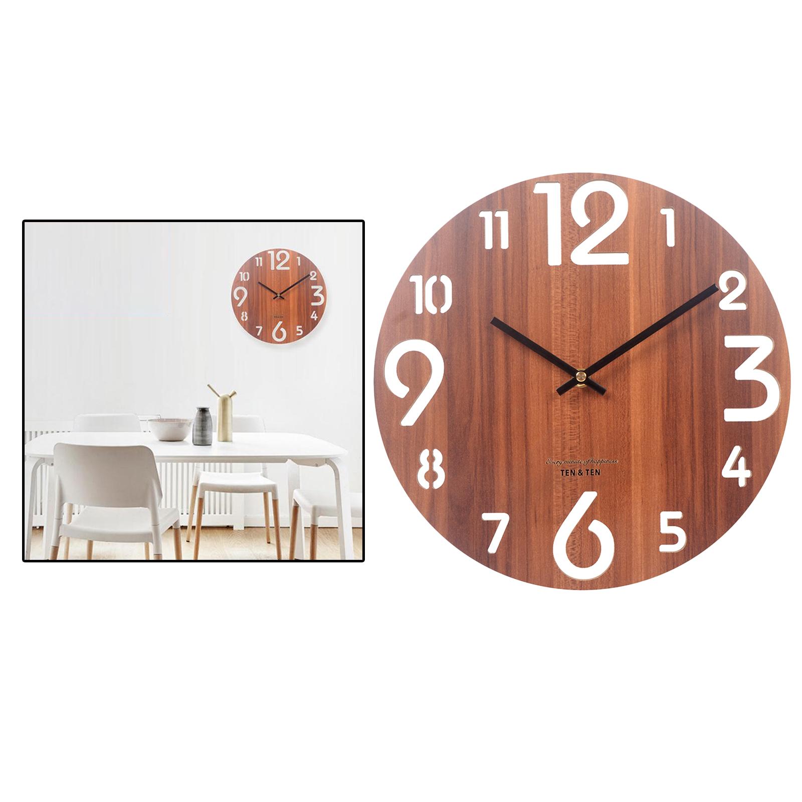 

Vintage Arabic Numerals Modern Three-Dimensional Creative Fashion Wooden 12 Inch