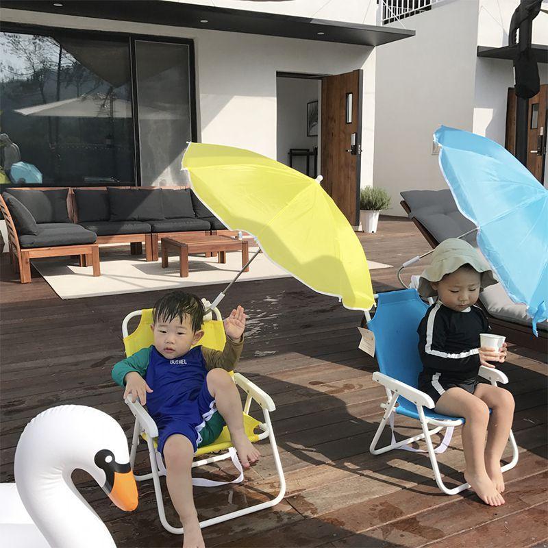Kinder-Strandstühle mit Sonnenschirmen, Outdoor-Spielzeug, Camping-Deckhocker, zusammenklappbar, multifunktional, tragbar, für Kinder