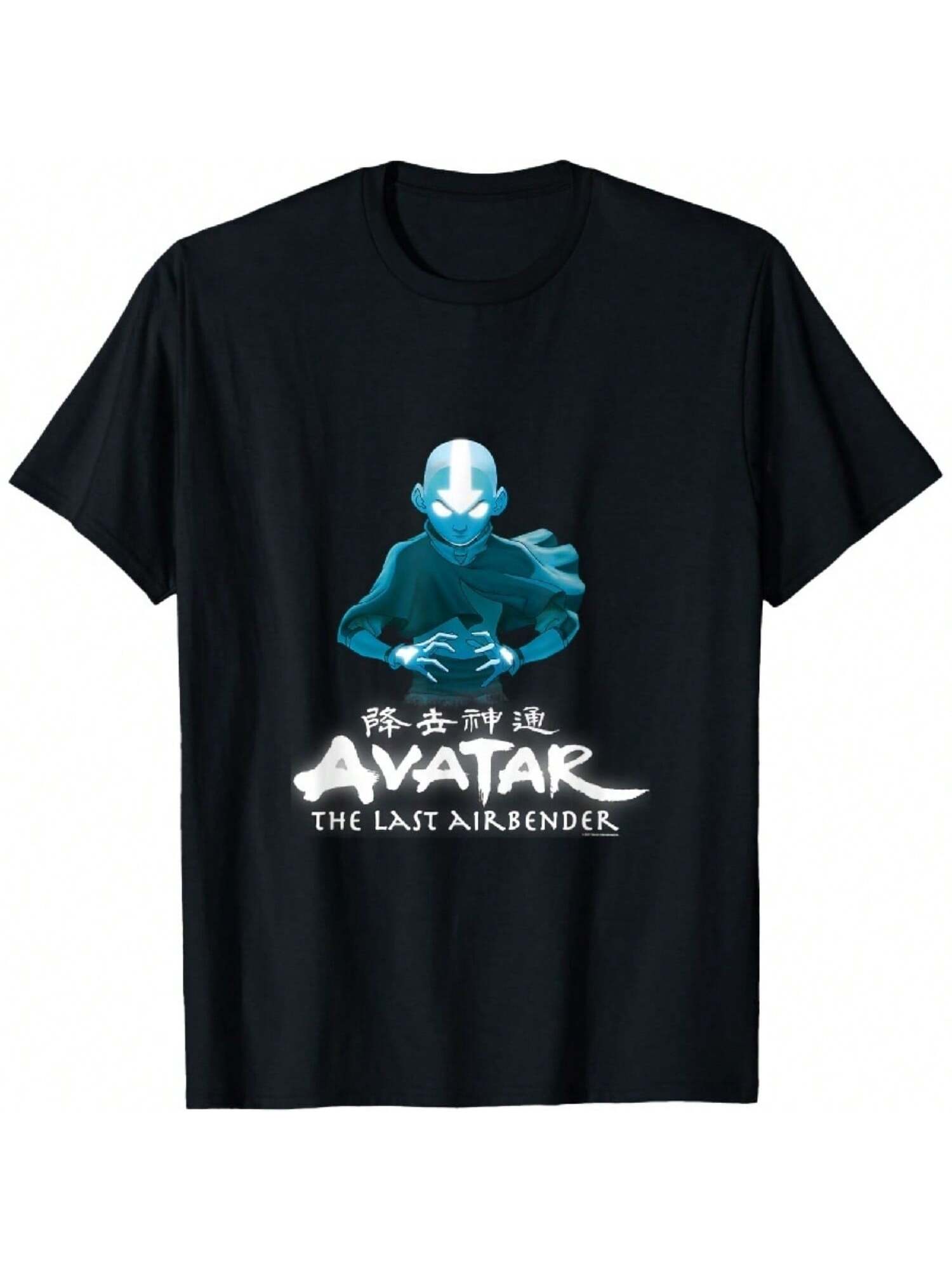 Aang Arrow Glowing Airbending Pose Blue Light T-Shirt S разноцветный