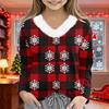 Christmas Day Girls Long Sleeve T Shirts Kids  Girls' V-Neck Tee Christmas Print Long Sleeve Top