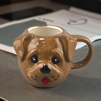Hand Painted Dog Coffee Cup Ceramic Cup Teacup Animal Head Gift Cup Dog Head Ceramic Mug