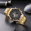 Luxury Mens Sports Watches Fashion Casual Stainless Steel Quartz Wrist Watch Men Business Calendar Watch Clock Reloj Hombre