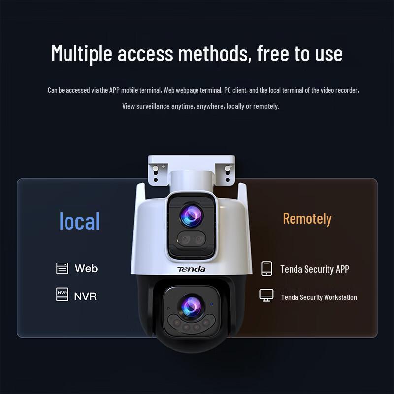 Telecamera di Sicurezza PTZ Wireless da Esterno Tenda a Doppia Lente 10MP Spina CN (adattatore incluso)