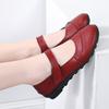 Spring New Korean Version Large-size Cowhide Women's Shoes Flat Casual Middle-aged and Old Mother's Shoes Velcro Single Shoes for Women