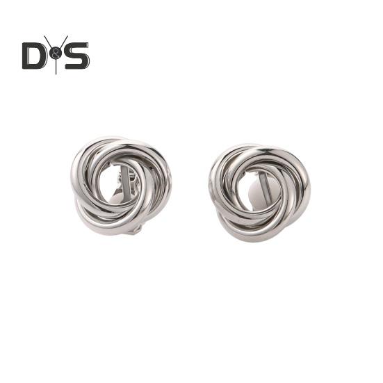 

1 пара женских серег-гвоздиков из полой металлической проволоки запутанной формы с гальваническим покрытием антиаллергенные легкие украшения для ушей ювелирные изделия для вечеринок, выпускного вечера и поездок на работу серебряный