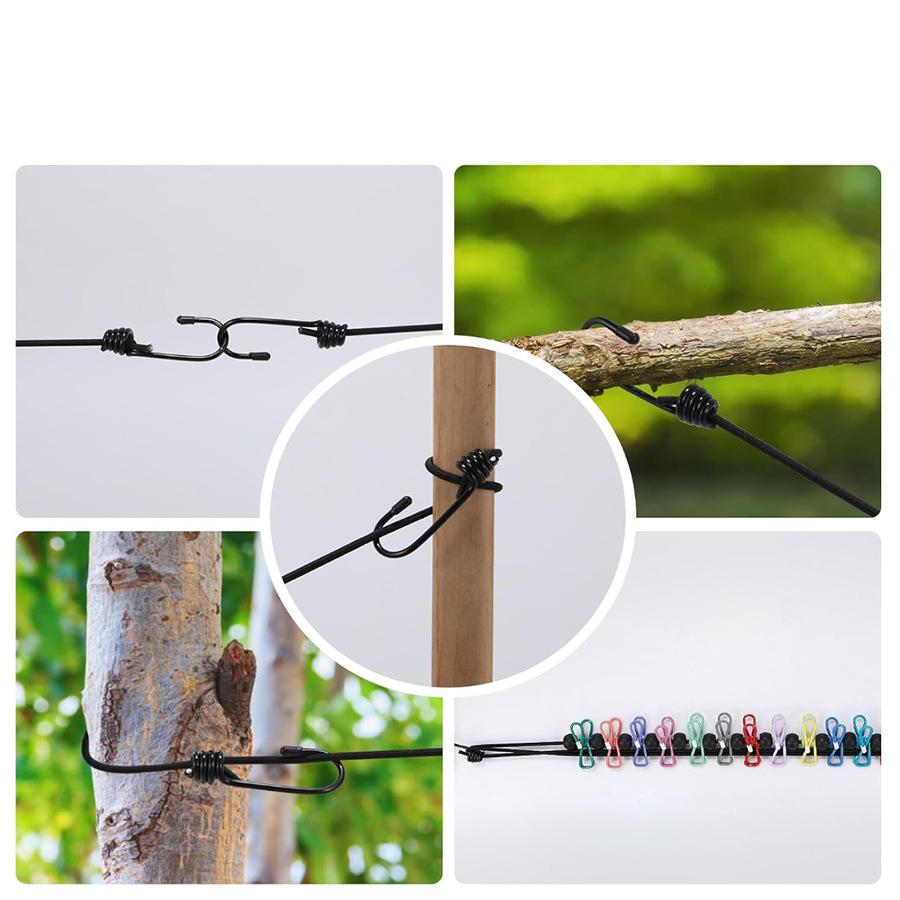 Retractable Portable Clothesline for Travel, Clothing Line with 12 Clothes Clips, for Indoor Laundry Drying Line, Outdoor Camping Accessories