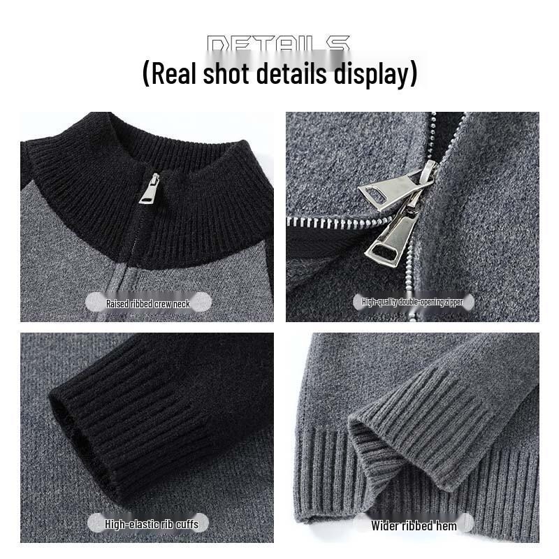 Hodo Men's Warm Knit Stand Collar Cardigan