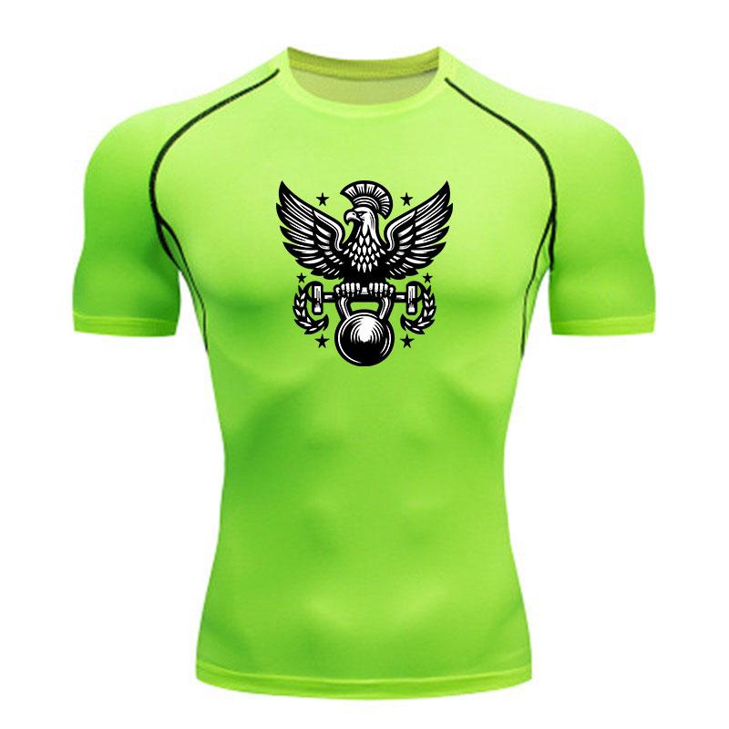 Men's Compression Athletic T-Shirt, Eagle Spartan Barbell Ke