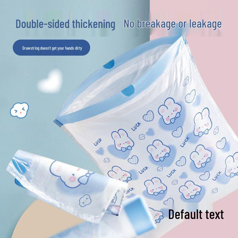 Blue Heart Cartoon Rabbit Drawstring Garbage Bags - 100 Pack 50 pcs Extra Large & Thick (Drawstring)