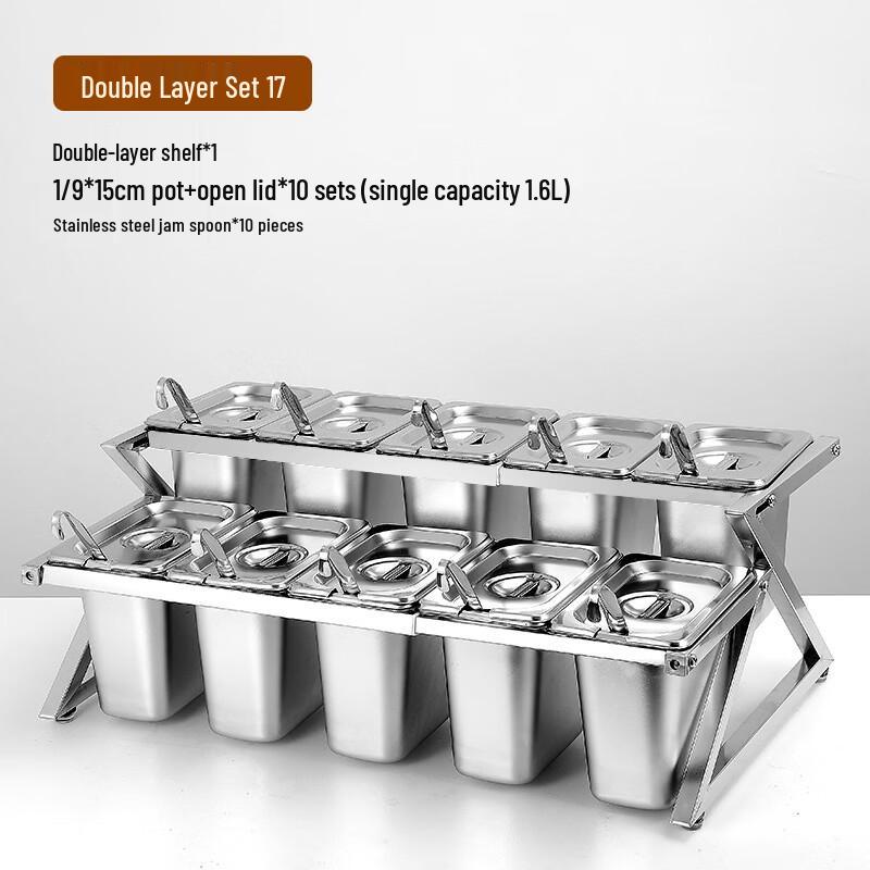 Anditai Stainless Steel Multi-Compartment Seasoning Box Set