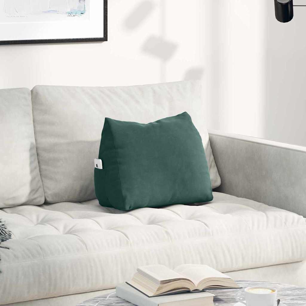 Back Cushion Dark Green 45 X 20 X 35 Cm Cord Fabric