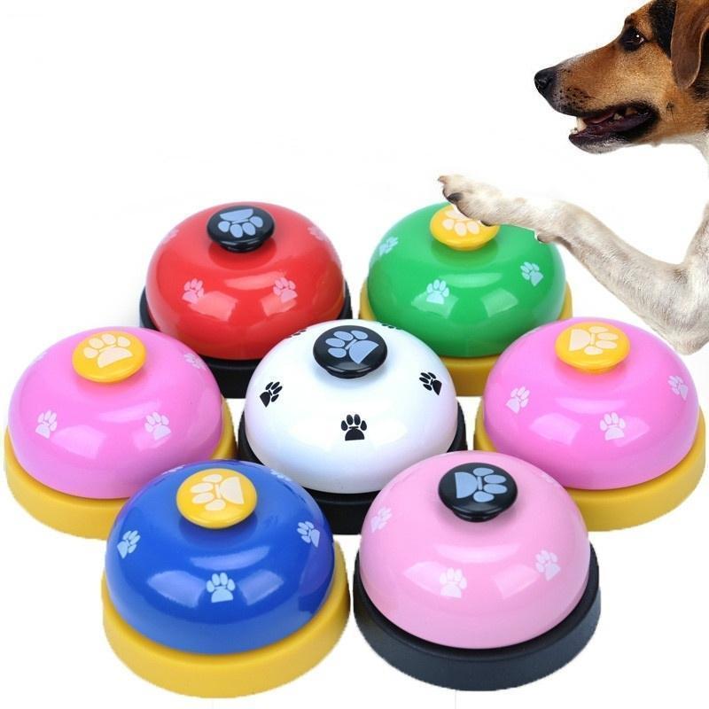 Newest Pet Training Toy Footprint Call Dinner Ring Small Bell Dog Puppy Toys (Radndom Color) Random color 1Pcs