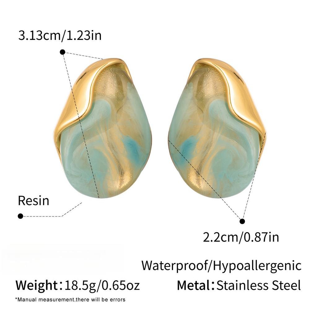 Yori Multi-Color Chubby Resin Earrings for Women Stainless Steel Popular Premium Classic Jewelry Wholesale
