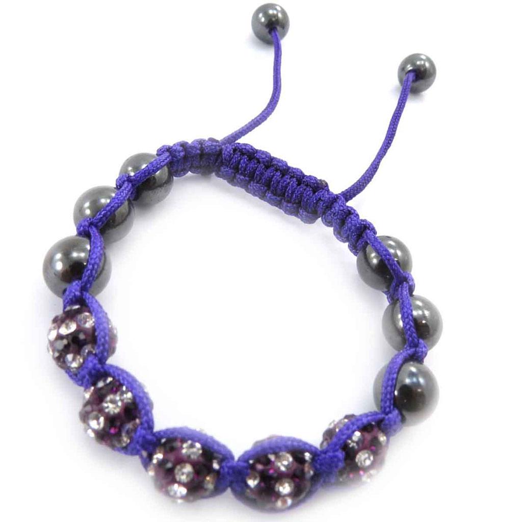 Les Trésors De Lily [J8738] - Purple 'Shambhala' Ethnic Bracelet