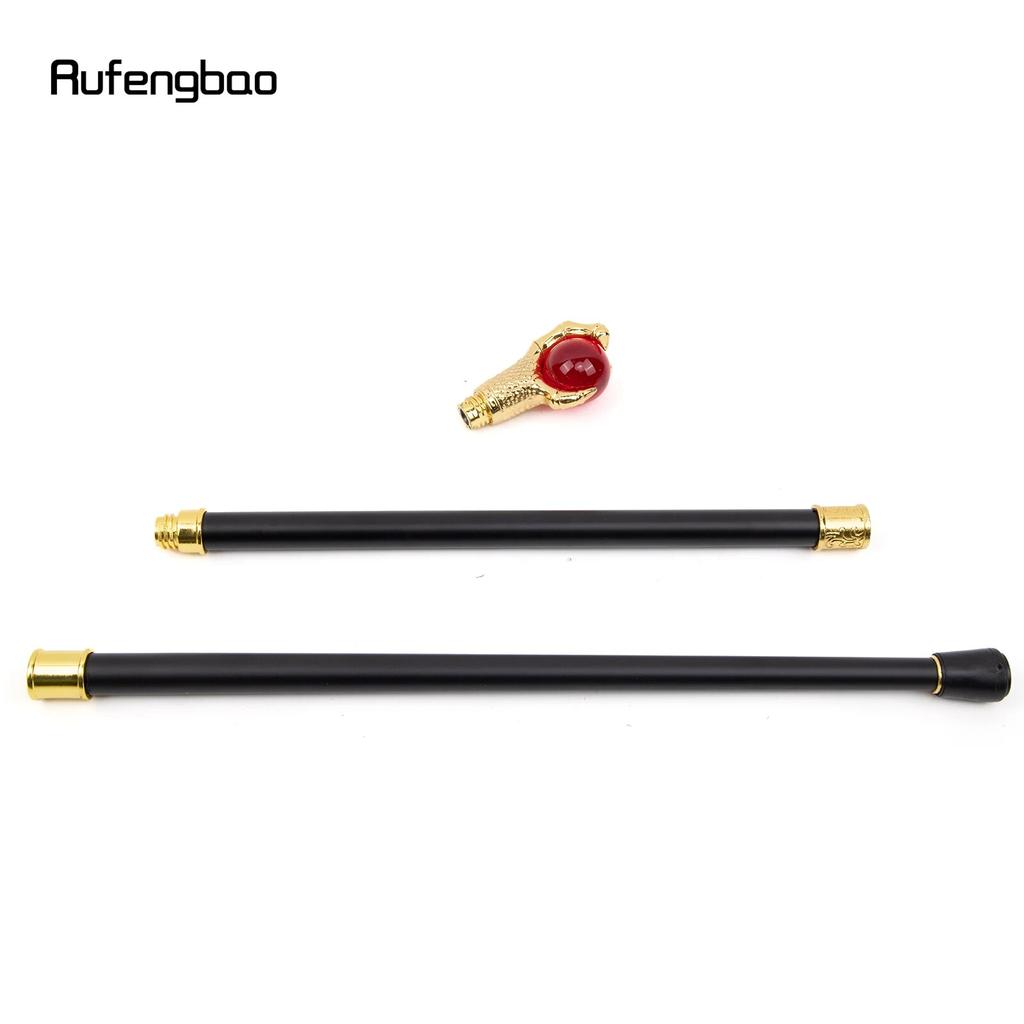 Drachenklauengriff, rote Glaskugel, goldener Gehstock, modischer dekorativer Gehstock, Cosplay, Gehstock, Knauf, Crosier, 93 cm