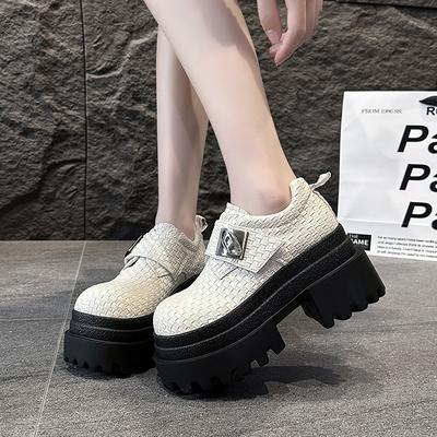 Fashion Designer 9CM High New Autumn Women Weave Leather Sneakers Pumps Platform Casual Shoes Thick Sole Walking Shoes Zapatos Mujer