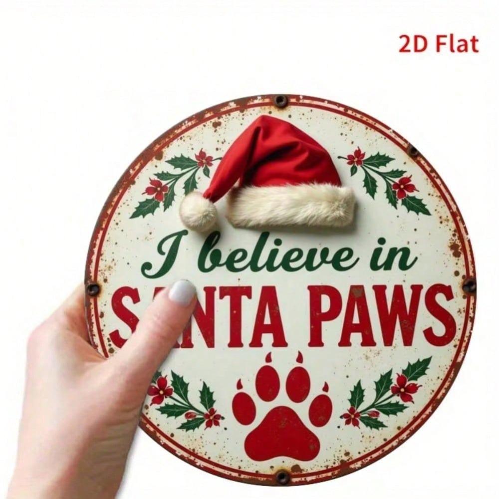 2D Flat Round Metal Sign Relax And Enjoy I Believe For Christmas Porch Wall Decor Vintage