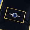 Xiancan Jewelry Royal Blue 6x6mm Square S925 Silver Engagement Ring for Women