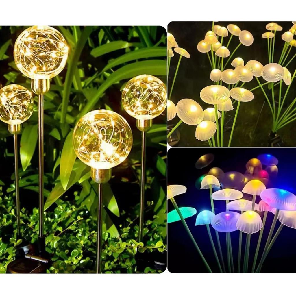 Solar Mushroom Jellyfish Lights - Outdoor Waterproof Garden Lawn Decorations