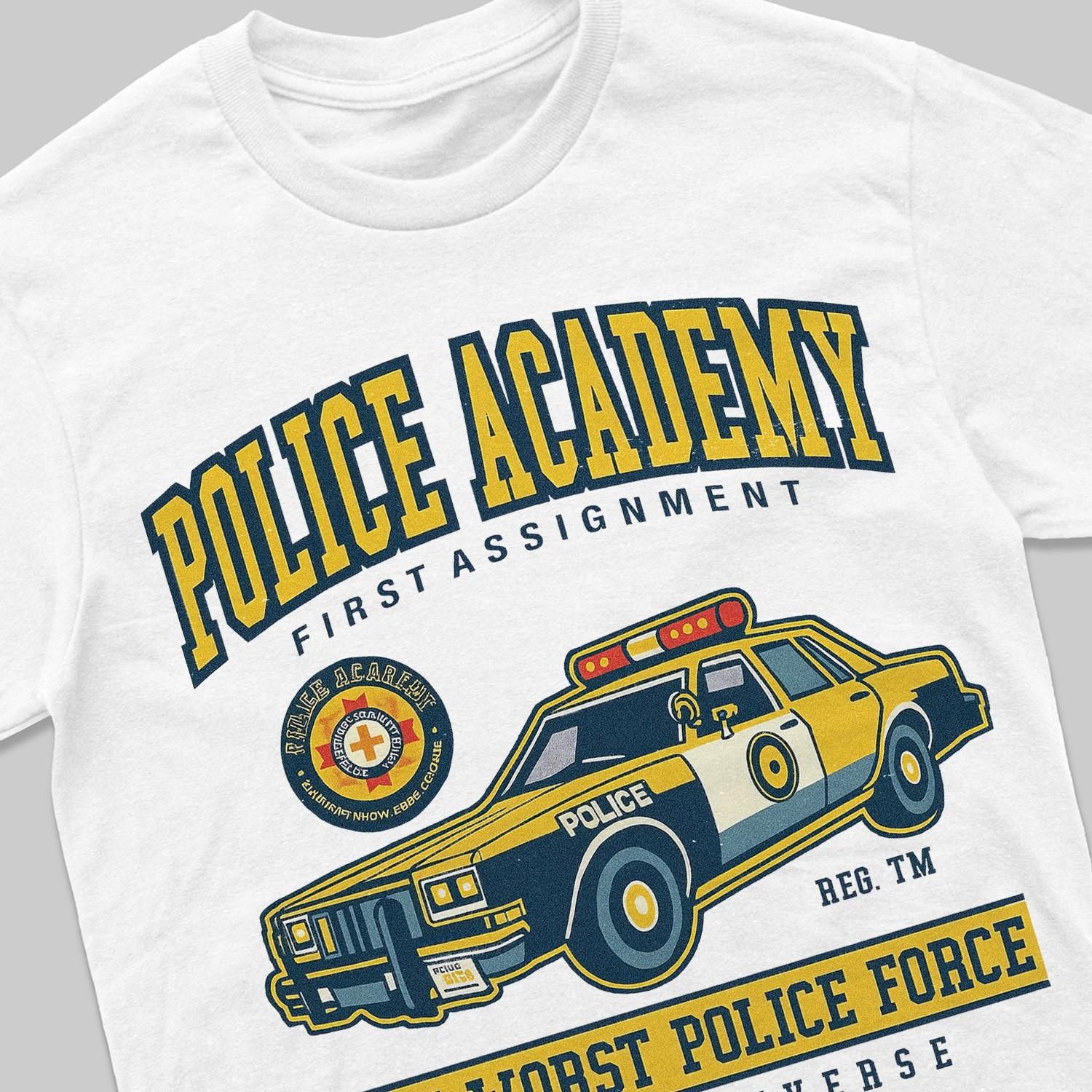 Винтажная Ретро 100% Хлопок Футболка Мужские Футболки Топ Полицейская Академия Забавно Юмор Комедия 80-е 90-е S