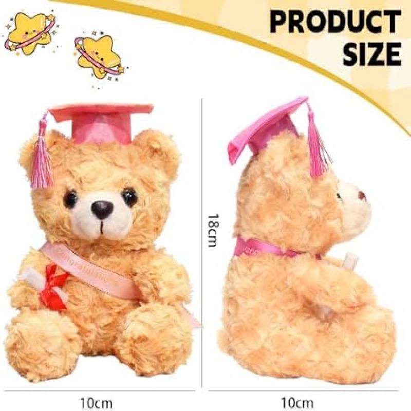 Graduation Teddy Bear Plush Toy Set – Bachelor’s Degree Gift, Plush Toy To Celebrate Exam Success, Unisex Graduation Souvenir