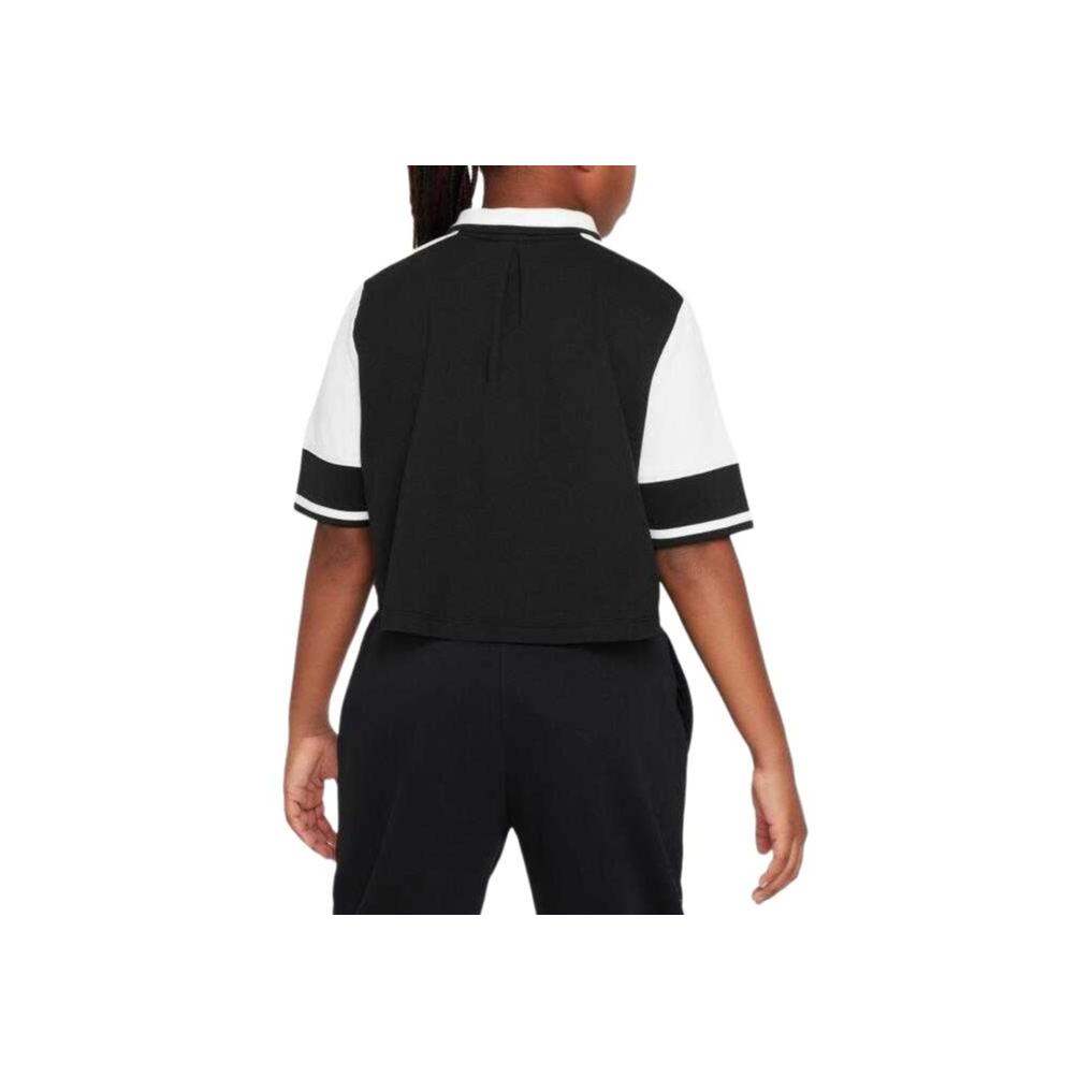 Nike Polo Colorblock Manga Corta Deportivo Casual Camiseta Tops Mujer Negro Blanco FV0188-010
