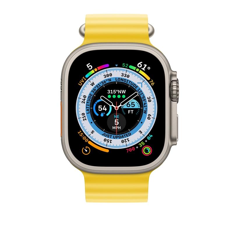 Silikonový řemínek YurKem Ocean pro Apple Watch 49 mm, 45 mm, 44 mm, 40 mm, 41 mm, 42 mm, 38 mm, pro iWatch Ultra řady 8, 7, 6, 5, 4, 3, SE