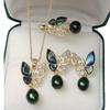 Live Dropshipping Freshwater Pearl Jewelry Set: Stylish Necklace, Ring & Earrings for Women