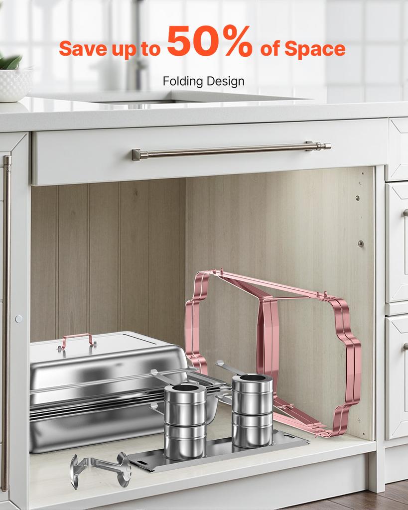 SucceBuy 8 Qt 2 Pack Chafing Dish Buffet Set Stainless Steel Chafer Rectangle Catering Warmer Server with Lid for Party Banquet