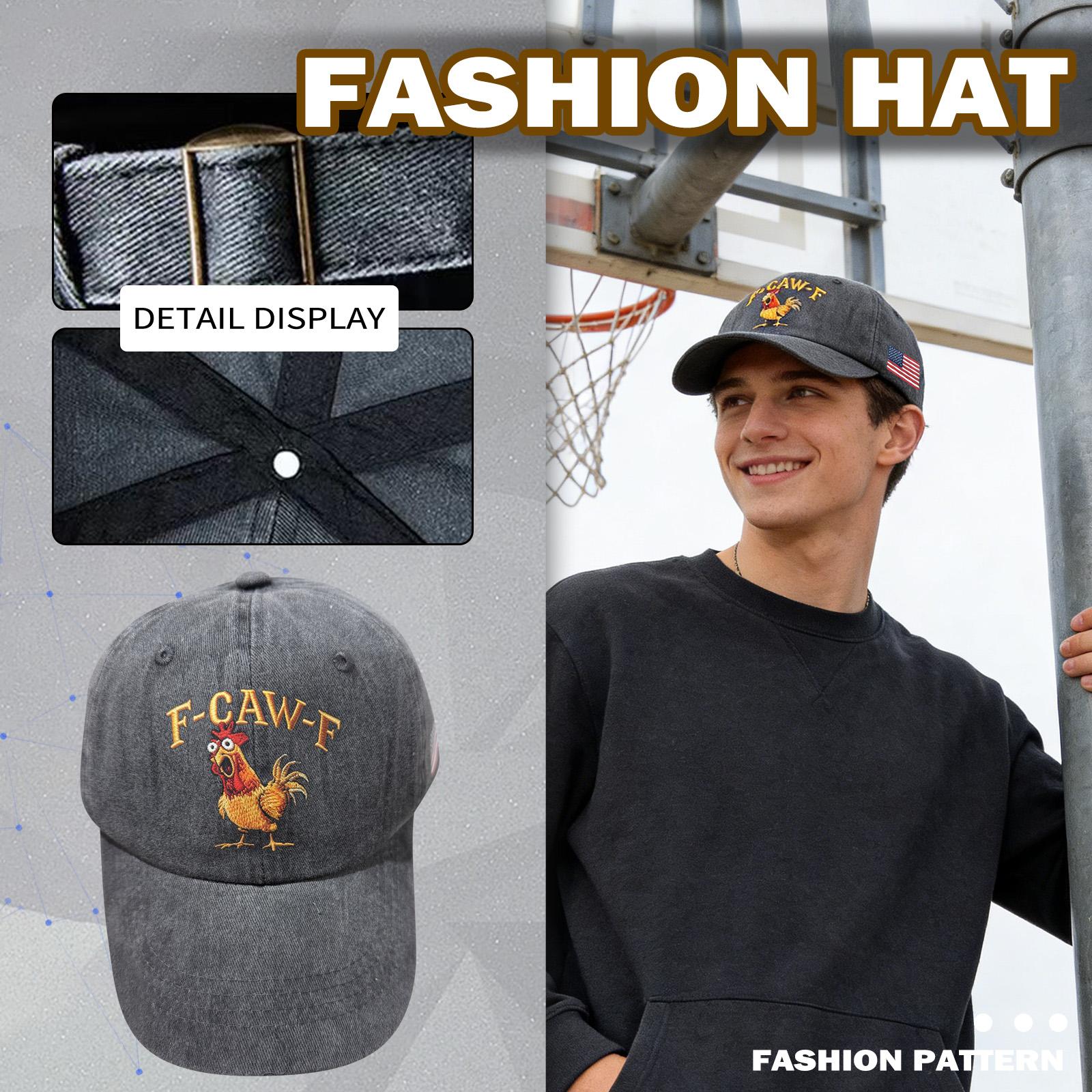 Crow Pattern Baseball Cap, A Playful Baseball Cap For Bird Lovers, Printed . One Size