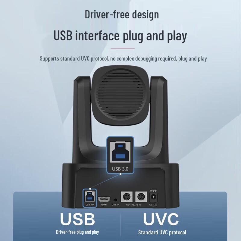 HIKVISION 1080P 12x Zoom PTZ USB Live Streaming Camera CN plug (adapter included)