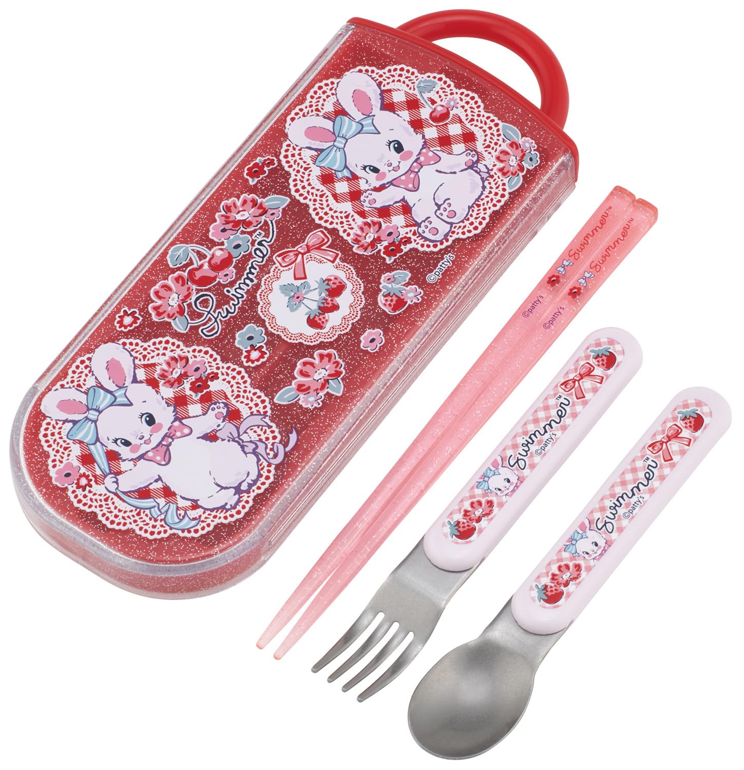 

Skater Lunch Box Trio and Made in TACC2AG69754 Children s Set, Chopsticks, Spoon, Fork, Kids Cutlery, Antibacterial, Easy-Open Slide-Open, Japan,