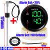 Digitales 2-in-1 Doppel-52mm Messgerät mit Alarm 0-190 OHM Wasserstandssensor für Wasserstandsanzeige + Wassertemperaturanzeige Auto Auto 12V24V benutzerdefiniert