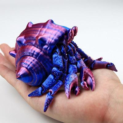 Creative 3D Printed Hermit Crab Poseable Articulated Hermit Desk Decor Ocean Themed Ornament Marine Life Enthusiasts Home Decor