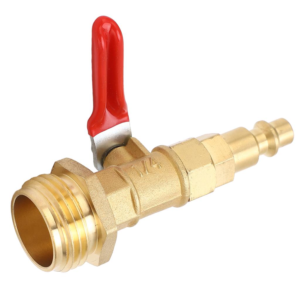 Dual Purpose Winterize Adapter with Quick Plug Brass Ball Valve 3 4in GHT Thread for RV Camper Boat Trailer