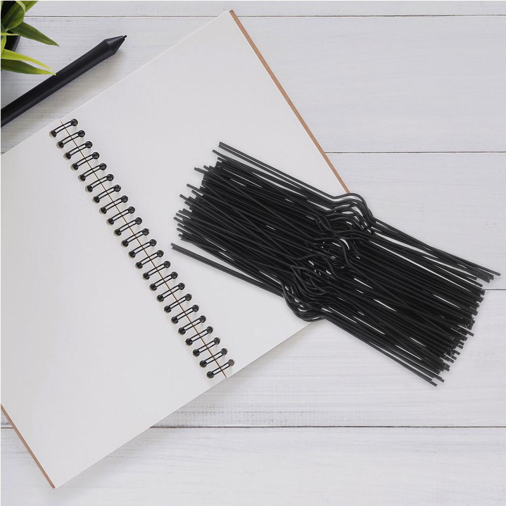 100 Adet Siyah Demir Takvim Askısı Fotoğraf Albümü Askıları Çift Spiral Ciltleme Kancası Duvar Poster Tel Takvim Ciltleyici Askı Kancaları