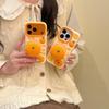 Apple 17promax Cute Cartoon Orange Holder iphone16/15/14PM Silicone Phone Case 13