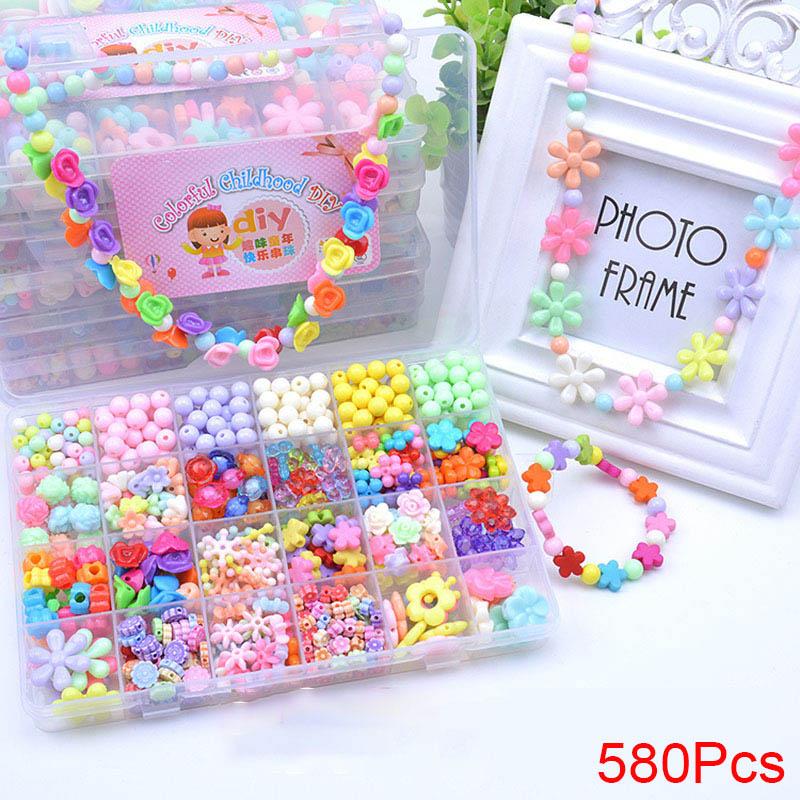 Diy Handmade Beaded Toy With Accessory Set Children Creative 24 Grid Girl Jewelry Making Toys Educational Toys Children Gift