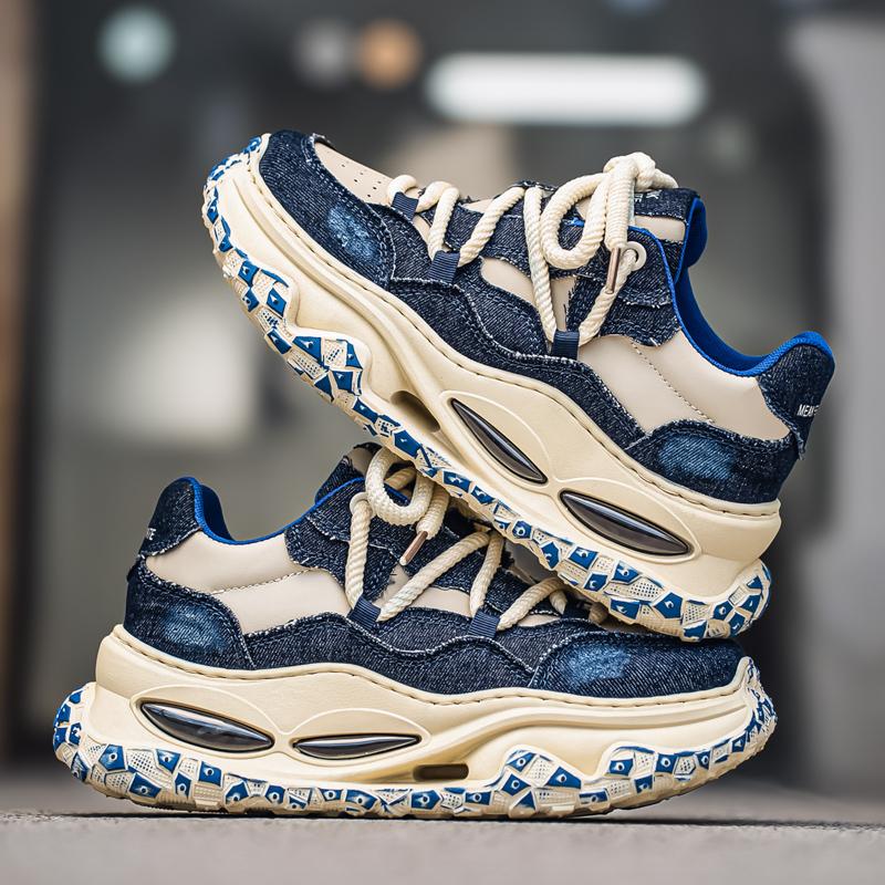 2025 New Men Colorful Shoes Trendy Fashion Versatile Thick Soled Height Raising Low Cut Breathable Casual Sports Beautiful Cosy