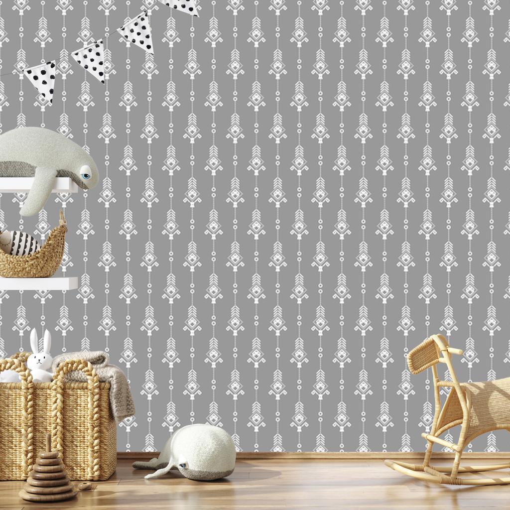 White retro pattern wallpaper for living room and bedroom 50x1000