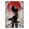 Japanese Samurai Vintage Metal Plate Living Room Decoration Painting Metal Wall Art Plaque Retro Tin Sign Bar Pub Home Decor