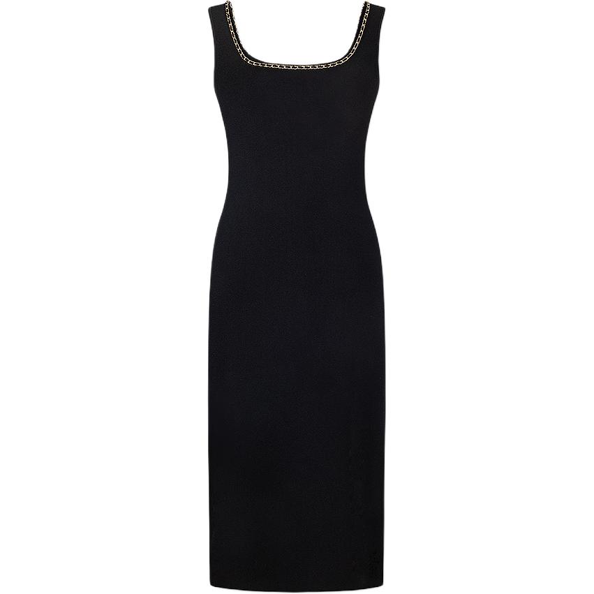 Karl Lagerfeld Elegant Commuting Travel Chain Slim Fit Tank Dress Women dresses Black M22E1387