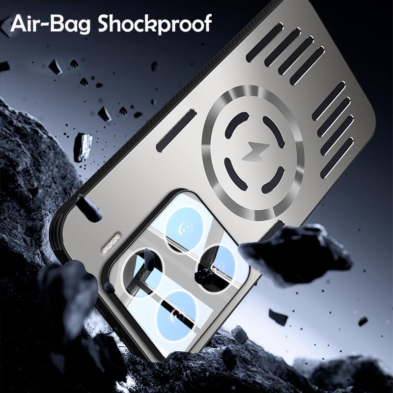 Hard Metal Heat Dissipation Magnetic Wireless Charging Cover For Xiaomi 15 Ultra 14 13 Pro Cool Protective Back Case